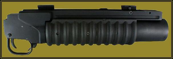 M203 40mm grenade launcher manufactured by RM Equipment known as the M203PI 40mm Enhanced Grenade Launcher Module.